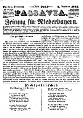 Passavia (Donau-Zeitung) Donnerstag 2. November 1843