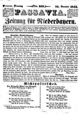 Passavia (Donau-Zeitung) Dienstag 14. November 1843