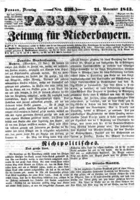 Passavia (Donau-Zeitung) Dienstag 21. November 1843