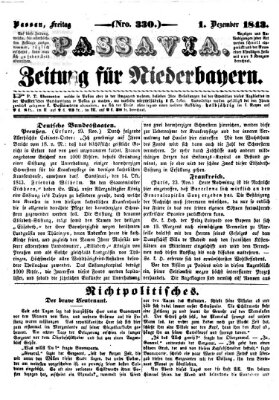 Passavia (Donau-Zeitung) Freitag 1. Dezember 1843