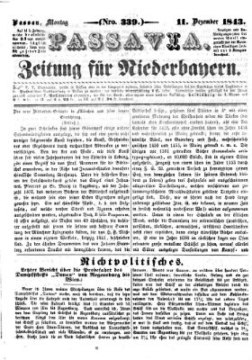 Passavia (Donau-Zeitung) Montag 11. Dezember 1843