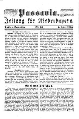 Passavia (Donau-Zeitung) Donnerstag 2. Januar 1845