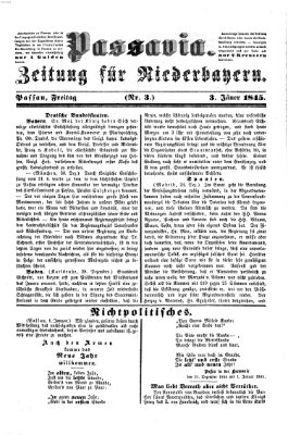 Passavia (Donau-Zeitung) Freitag 3. Januar 1845