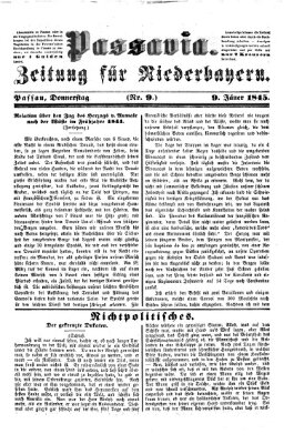 Passavia (Donau-Zeitung) Donnerstag 9. Januar 1845