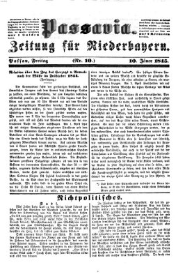 Passavia (Donau-Zeitung) Freitag 10. Januar 1845