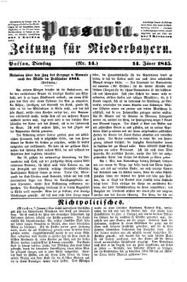 Passavia (Donau-Zeitung) Dienstag 14. Januar 1845