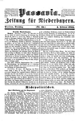 Passavia (Donau-Zeitung) Dienstag 4. Februar 1845