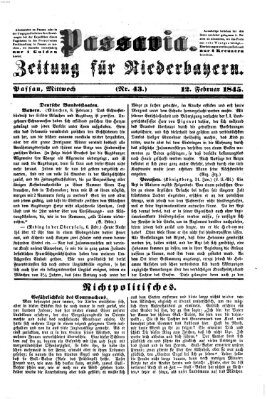 Passavia (Donau-Zeitung) Mittwoch 12. Februar 1845