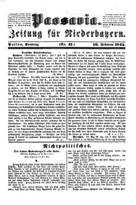 Passavia (Donau-Zeitung) Sonntag 16. Februar 1845