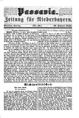 Passavia (Donau-Zeitung) Freitag 21. Februar 1845