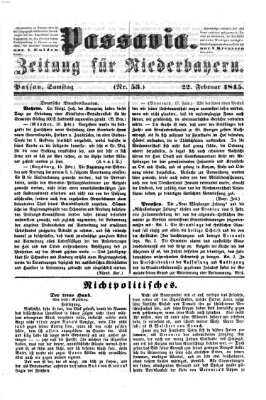 Passavia (Donau-Zeitung) Samstag 22. Februar 1845