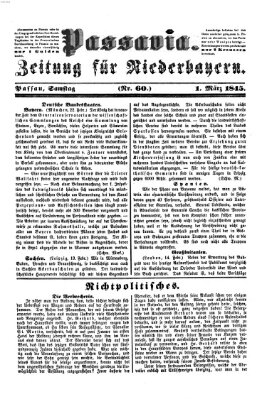 Passavia (Donau-Zeitung) Samstag 1. März 1845