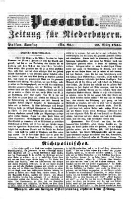 Passavia (Donau-Zeitung) Samstag 22. März 1845