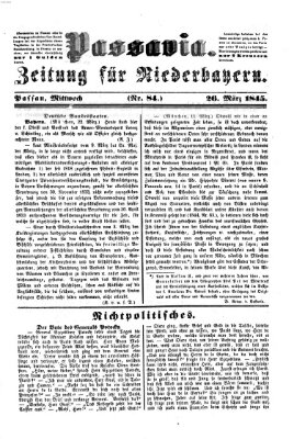 Passavia (Donau-Zeitung) Mittwoch 26. März 1845