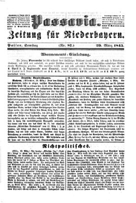 Passavia (Donau-Zeitung) Samstag 29. März 1845