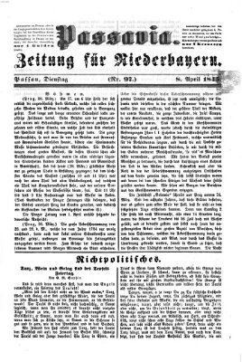 Passavia (Donau-Zeitung) Dienstag 8. April 1845