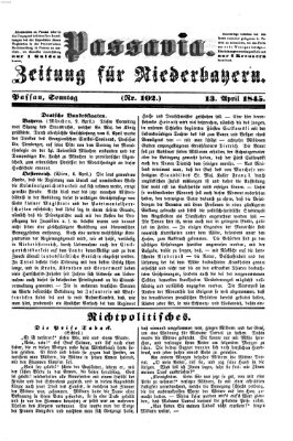 Passavia (Donau-Zeitung) Sonntag 13. April 1845