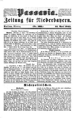 Passavia (Donau-Zeitung) Montag 14. April 1845