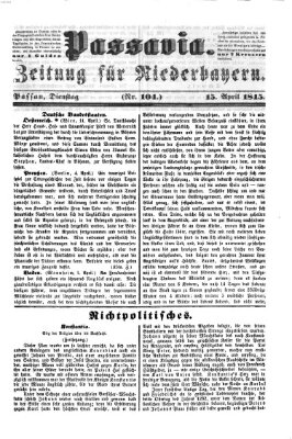 Passavia (Donau-Zeitung) Dienstag 15. April 1845