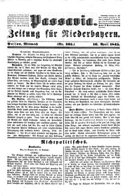 Passavia (Donau-Zeitung) Mittwoch 16. April 1845