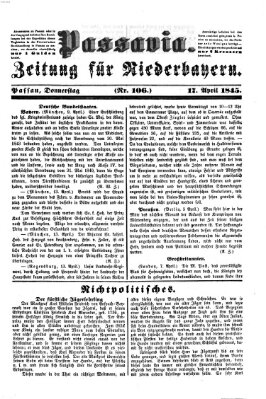 Passavia (Donau-Zeitung) Donnerstag 17. April 1845