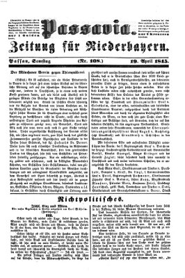 Passavia (Donau-Zeitung) Samstag 19. April 1845