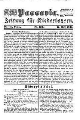 Passavia (Donau-Zeitung) Montag 21. April 1845