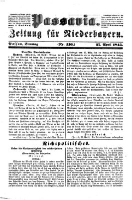 Passavia (Donau-Zeitung) Sonntag 27. April 1845