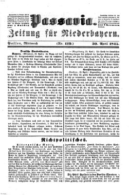 Passavia (Donau-Zeitung) Mittwoch 30. April 1845