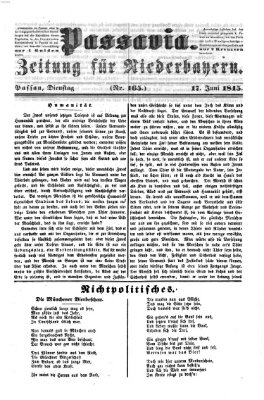 Passavia (Donau-Zeitung) Dienstag 17. Juni 1845