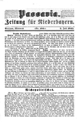 Passavia (Donau-Zeitung) Mittwoch 2. Juli 1845