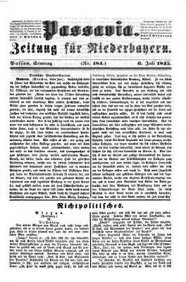 Passavia (Donau-Zeitung) Sonntag 6. Juli 1845