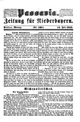 Passavia (Donau-Zeitung) Montag 14. Juli 1845