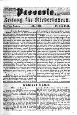 Passavia (Donau-Zeitung) Freitag 18. Juli 1845