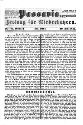 Passavia (Donau-Zeitung) Mittwoch 30. Juli 1845