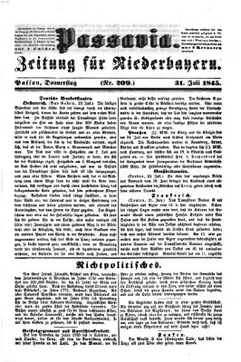 Passavia (Donau-Zeitung) Donnerstag 31. Juli 1845