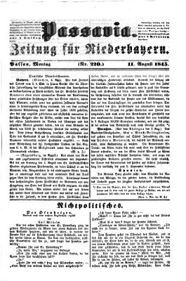 Passavia (Donau-Zeitung) Montag 11. August 1845