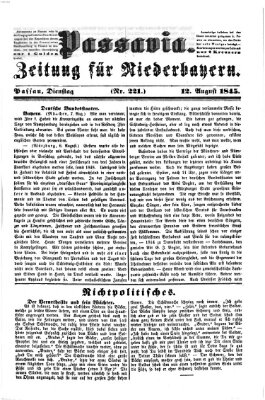 Passavia (Donau-Zeitung) Dienstag 12. August 1845