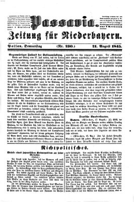 Passavia (Donau-Zeitung) Donnerstag 21. August 1845