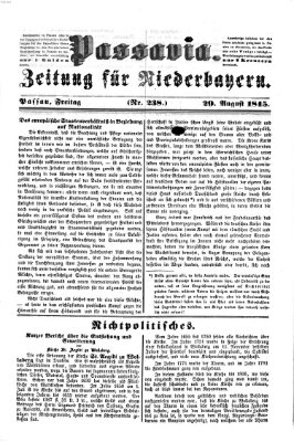 Passavia (Donau-Zeitung) Freitag 29. August 1845