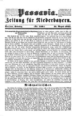 Passavia (Donau-Zeitung) Sonntag 31. August 1845