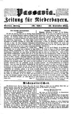 Passavia (Donau-Zeitung) Freitag 12. September 1845