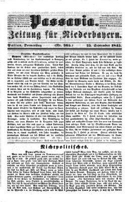 Passavia (Donau-Zeitung) Donnerstag 25. September 1845