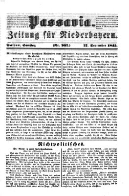 Passavia (Donau-Zeitung) Samstag 27. September 1845