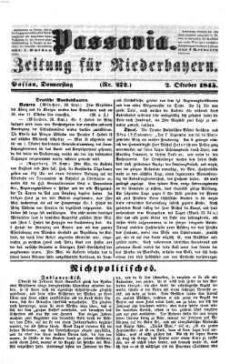 Passavia (Donau-Zeitung) Donnerstag 2. Oktober 1845