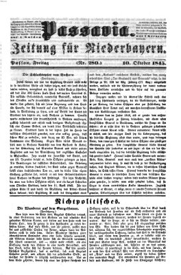 Passavia (Donau-Zeitung) Freitag 10. Oktober 1845