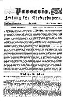 Passavia (Donau-Zeitung) Donnerstag 16. Oktober 1845