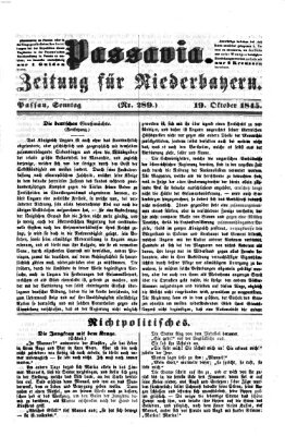 Passavia (Donau-Zeitung) Sonntag 19. Oktober 1845