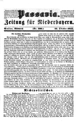 Passavia (Donau-Zeitung) Mittwoch 22. Oktober 1845