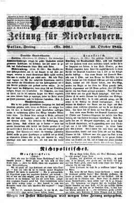 Passavia (Donau-Zeitung) Freitag 31. Oktober 1845